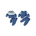 thumbnail image 2 of Miaouyo Toddler Baby Boys Fall Spring Pants Set 3 6 12 18 24 Months 2T 3T Contrast Color Long Sleeve Sweatshirt with Elastic Waist Sweatpants Clothes Set, 2 of 9