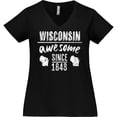 thumbnail image 3 of Inktastic Wisconsin Awesome Since 1848 Women's Plus Size V-Neck T-Shirt, 3 of 5