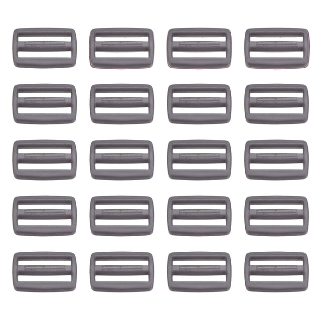 Unique Bargains 1 Inch Tri-Glide Slide Buckles Webbing Strap Fastener, Gray, 50 Pack