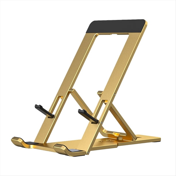 Soporte Plegable, Soporte Plegable para Teléfono Móvil de Escritorio, Soporte Plegable Portátil, Adecuado para Todos los Teléfonos Móviles Dorados
