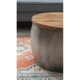 thumbnail image 6 of Pemberley Row Mango Wood and Hammered Metal Pewter Table Drum Shape Hidden Storage 22.5" Fully Assembled, 6 of 10