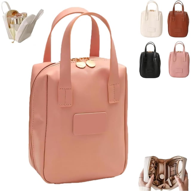 Eretinputc Bolsa de maquillaje, 2024 Nueva bolsa de maquillaje premium, nueva bolsa de maquillaje premium con cremallera, bolsa de maquillaje premium (rosa)