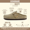 thumbnail image 3 of Cushionaire Rusty Genuine Leather Clogs for Women, Comfortable Slip On Womens Shoes with Adjustable Buckle and Soft Memory Foam, 3 of 19