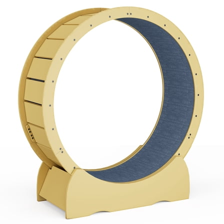 DIANYVAV 42" Indoor Cat Exercise Wheel, Quiet Sturdy Solid-Wood Treadmill with Removable Carpeted Runway, Large Running Wheel for Walking & Cat Training