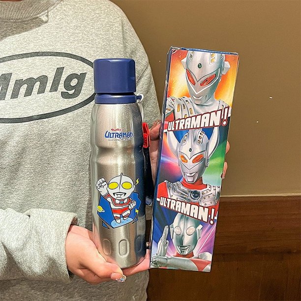 Taza de agua con aislamiento para niños de gran capacidad Taza con aislamiento Ultraman para niños Hervidor para estudiantes de escuela primaria de grado alimenticio de acero inoxidable 316