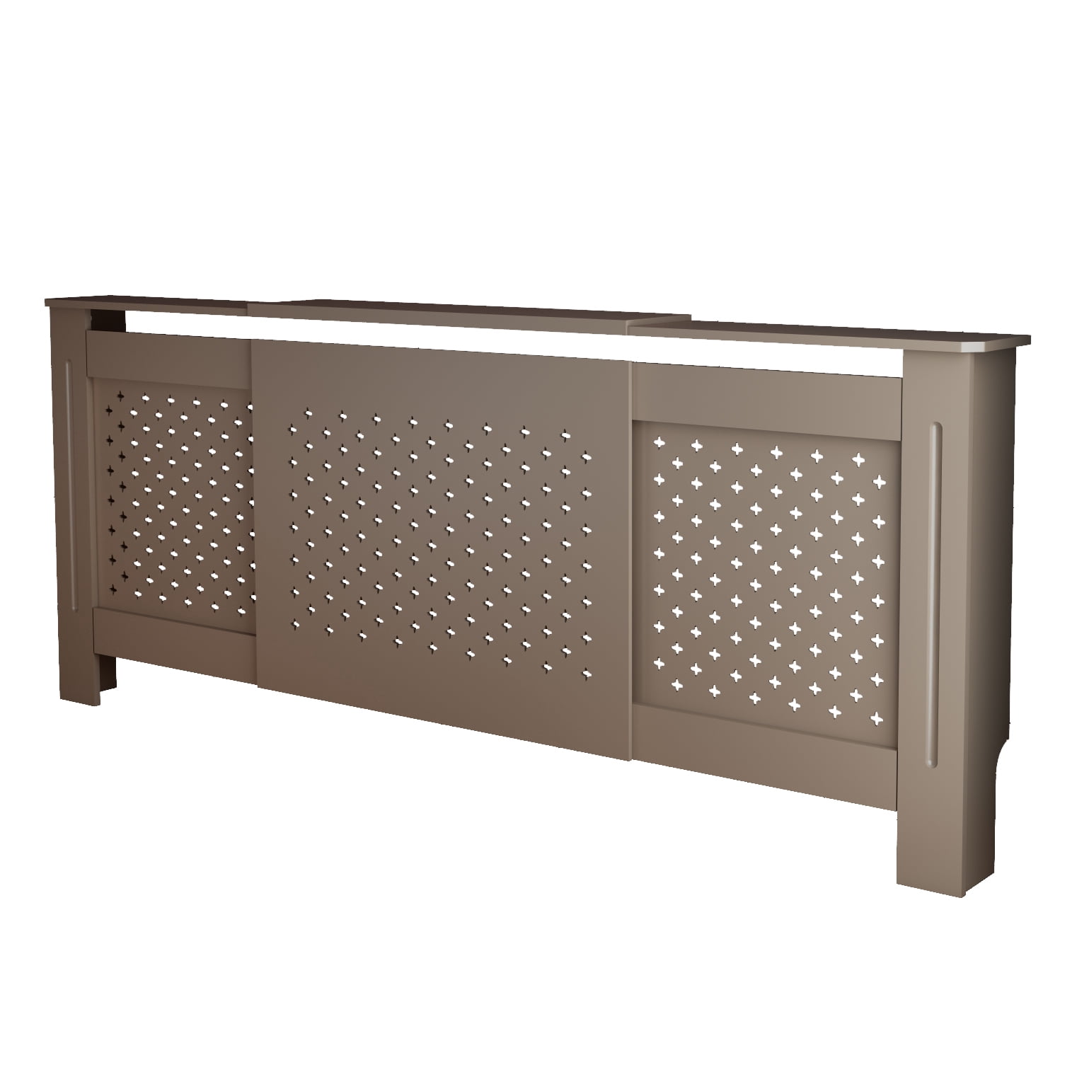 MDF Radiator Cover, Adjustable Width 80 in, Walnut, Heater Cabinet with Display Shelf