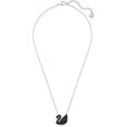 thumbnail image 2 of Iconic Swan Jewelry Collection, Rose Gold Finish, Black Crystals, 2 of 5