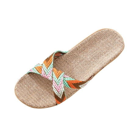 

Daznico Summer Slippers for Women Women s Fashion Casual Slip On Slides Indoor Home Slippers Beach Shoes Slippers for Women Orange 8-8.5