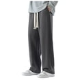thumbnail image 1 of Zszcpp High Waisted Pants Men'S Motorial Solid Color Baggy Sag All Matching Wide Leg Sweat Simple Trousers Casual Trouser, 1 of 5