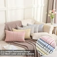 thumbnail image 4 of Mustard Yellow and Beige 12x20 Farmhouse Pillow Covers Set of 2 Linen Striped Patchwork Boho Lumbar Pillow Cover for Living Room Couch and Sofa, 4 of 6