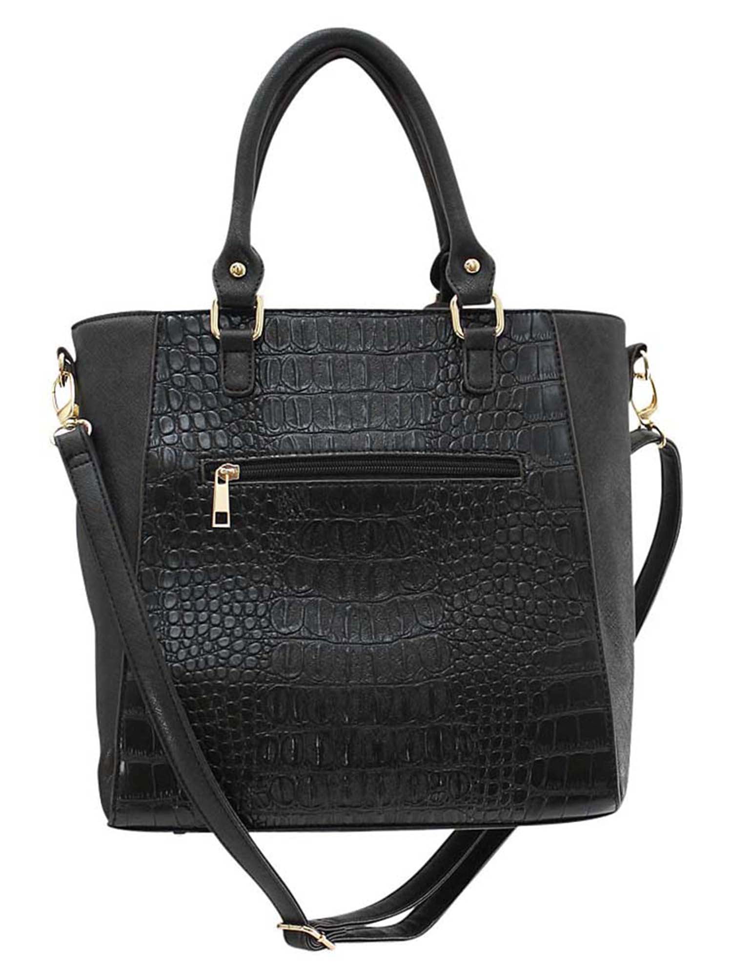 Luxury Divas - Textured Handbag Tote With Tassel Trim - Walmart.com ...