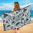 thumbnail image 3 of KUIFORTI Camo Blue Car Front Seat Covers Lightweight Versatile Car Sweat Towel Seat Cover with Storage Bag Easy Installation for Yoga,Gym,Workout,Sports,Running,Camping and Beach, 3 of 7