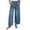 *Blue, variant on Women's Drawstring Wide Leg Jeans , Distressed Hem Denim Pants For Women , Ladies' Washed Pull-On Trouser with Pockets, Light Blue , S-2XL