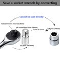 thumbnail image 3 of 4pcs Ratchet Adapter Adapter Set Socket Adapter Ratchet 1/2" to 3/8",3/8" to 1/2",1/4" to 3/8",3/8" to 1/4 "Reducing Adapters for Sockets and Bits, 3 of 5