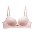 thumbnail image 4 of Ndbuld Large Size Women's Bra Women's No Steel Ring Backless Sexy Seamless Push-Up U-Shaped Beautiful Back Underwear Everyday Bras,Pink,L, 4 of 6