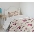 thumbnail image 4 of Ambesonne USA Quilted Bedspread Set 2 Pcs, Cupcakes with Flags, Twin Size, Beige Navy Blue Red, 4 of 6