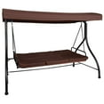 thumbnail image 3 of Flash Furniture 3 Seat Patio Convertible Patio Swing and Hammock in Brown, 3 of 12