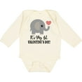 thumbnail image 3 of Inktastic 1st Valentines Day Baby Elephant Boys or Girls Long Sleeve Baby Bodysuit, 3 of 5