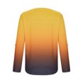 thumbnail image 7 of ShiShine 3/4 Length Sleeve for Women Tops Henley Shirts V Neck Gradient Color Trendy Work Clothes Fashion Outfits, 7 of 7