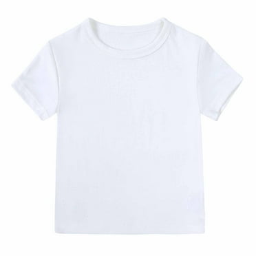 ZyeKqe Baby Clothes Toddler Boys Girls T-Shirts Newborn Short Sleeve Crewneck Solid Color Tees Loungewear