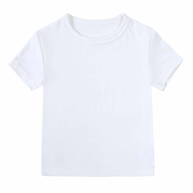 vdgthytj T-Shirts d'Été pour Tout-Petits, Col Rond, Manches Courtes, Coton, Décontracté, Basique pour Garçon Fille