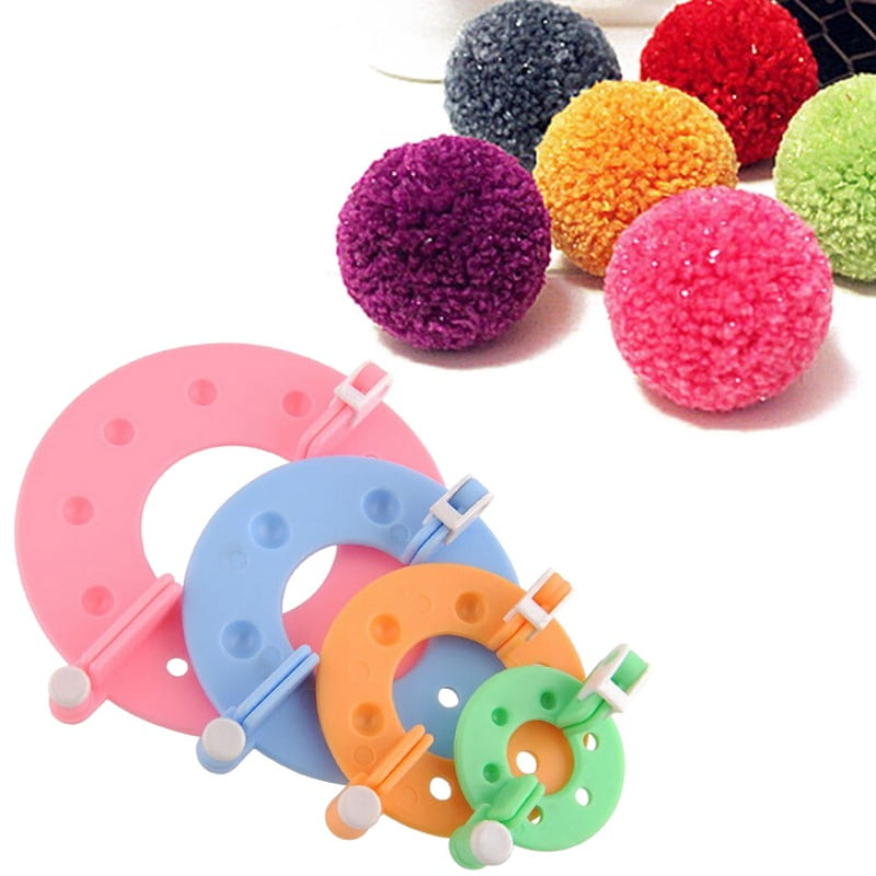 1PC Scissors Pom Pom Maker 4 Sizes Pompom Maker Tool Set for Fluff Ball Weave DIY Wool Yarn Knitting Craft Project for Kids and Adult 5