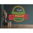 thumbnail image 3 of Glowneon Hamburger Lift The Weight Neon Signs, Restaurant Wall Decor, 3 of 4