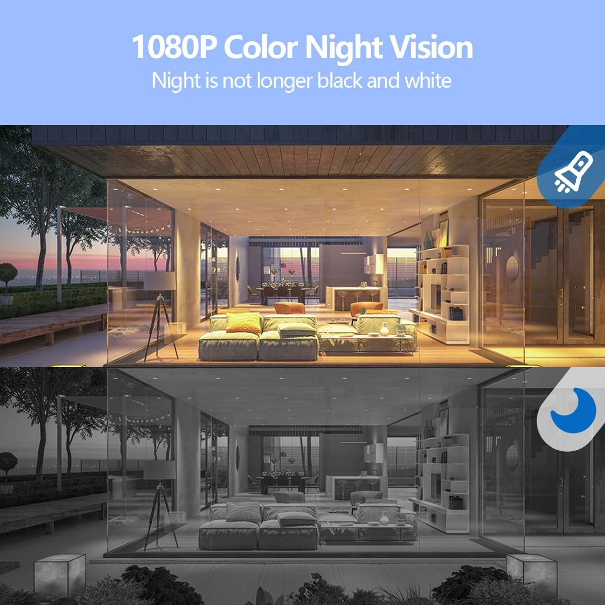 Security Camera Outdoor with Dual Lens, 4K/2MP Outdoor Cameras for Home Security with Auto Tracking, Human Detection, 30m Color Night Vision, Two-Way Audio, IP66
