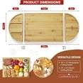 thumbnail image 2 of 3-Piece  Bamboo Cheese Board Set with Magnetic, 28in Large Bamboo Cutting Board Set with Deep Juice Grooves, for Party, Wedding, Kitchen Food Prep, 2 of 7
