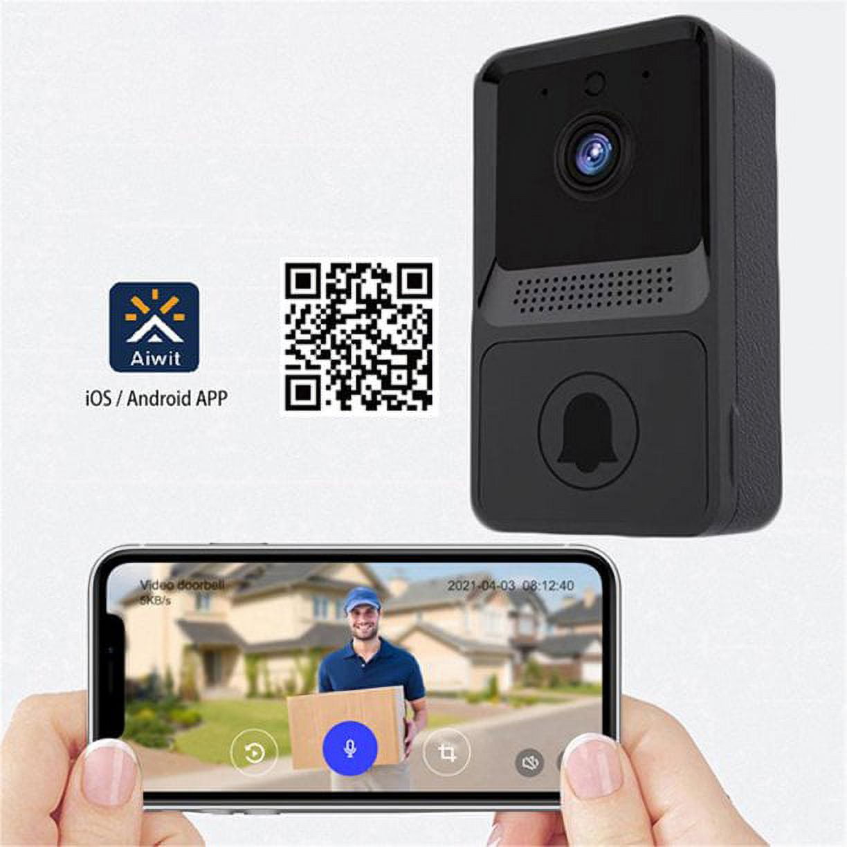 Doorbell Camera Wireless with Chime, Video Doorbell,Wireless Doorbell  Waterproof Mini House Door Bell Kit 590ft Range With 58 Ringtones & 4 Level