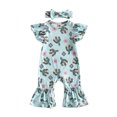 thumbnail image 1 of Coduop Infant Baby Girls Short Sleeve Bodysuit Jumpsuit Newborn Cattle Print Playsuit,with Headband, 1 of 9