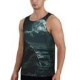 thumbnail image 2 of Fotbe Moonlit Night Sky Shark Pattern Men's Quick Dry Workout Tank Top Gym Muscle Tee Fitness Bodybuilding Sleeveless T Shirt Breathable Workout Shirt-X-Large, 2 of 9