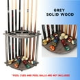 thumbnail image 5 of GSE Games & Sports Expert Corner-Style Floor Stand Billiard Pool Cue Racks with Score Counters. Holds 8 Pool Cue Sticks, 2 Pool Ball Racks, 16 Pool Balls - Brushed Gray, 5 of 8