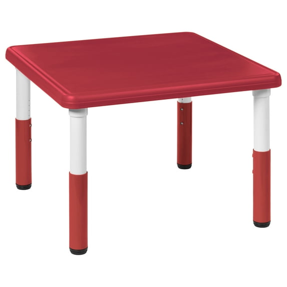 ECR4Kids 32" Square Resin Activity Table - Indoor/Outdoor Kids Table, Red