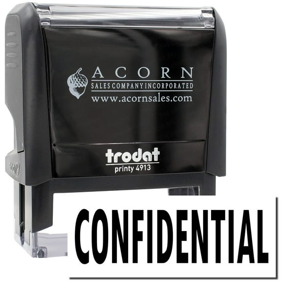 Large Self-Inking Confidential Stamp, Trodat Printy 4913, Press and Print Stamping, Impression Size 7/8" x 2-1/4", Up to 10,000 Impressions - Black Ink