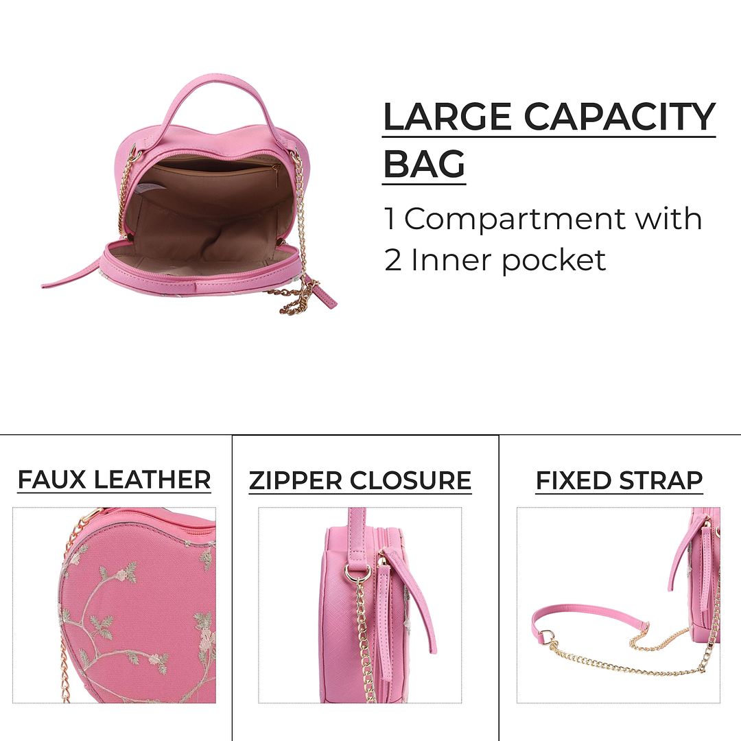 Cute Pink Heart Purse for Women, Faux Leather Heart Shaped Crossbody Bags, Zipper Closure Shoulder Aesthetic Bag Birthday Christmas Gifts