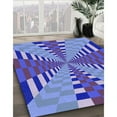 thumbnail image 2 of Ahgly Company Indoor Round Patterned Denim Blue Area Rugs, 4' Round, 2 of 6