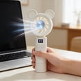 thumbnail image 6 of COM1950s Portable Handheld Fan, USB Rechargeable Small Mini Fan with Digital Display, Quiet Personal Cooling for Travel Office Home Use, 6 of 7