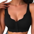 thumbnail image 2 of Gymayou Women Front Closure Seamless Minimizer Bra for Large Bust Padded Wireless Gathered Beauty Back Lingerie ront Snap Comfort Underwear Black L, 2 of 5