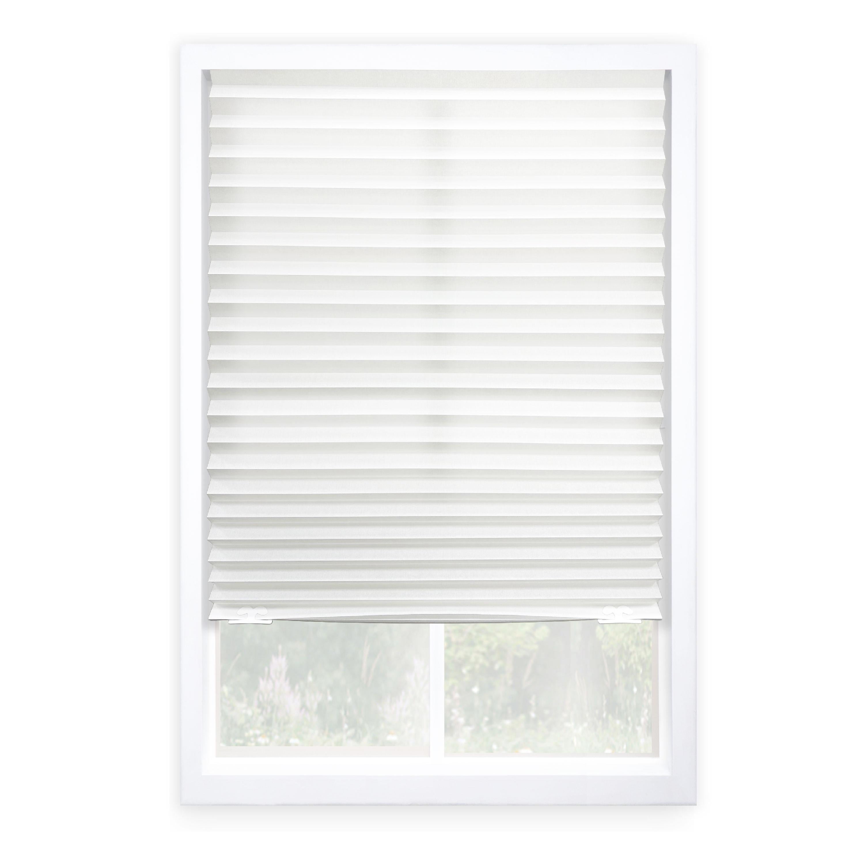Regal Living No Tool 4-Pack Light Filtering Pleated Shade, White - 36" W x 72" L