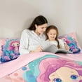 thumbnail image 4 of Manfei Cartoon Mermaid Girl Twin Bedding Sets 7-Piece,Ocean Princess Bedding Comforter Set Microfiber,Kawaii Sea Animal Breathable Sheet Sets,Ultra Soft Home Decor,Reversible, 4 of 8