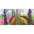 thumbnail image 3 of David Hockney "A Closer Winter Tunnel" Custom Framed Art Diptych - Book Folio Derived from a David Hockney Book Generic, 3 of 5