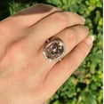 thumbnail image 3 of 3Ct Oval Cut Simulated Diamond Morganite Engagement Ring 14K Rose Gold Plated, 3 of 4