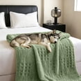 thumbnail image 4 of Tong Blanket Yellow For Soft Polyester Blanket With Knit Pattern Blanket For Couch Bed Crate Machine Washable, 4 of 4