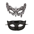 thumbnail image 2 of Monstrate Máscara facial de mascarada agradable para la piel de 2 piezas para bailes y fiestas Máscaras de mascarada Máscara de bola Máscara Kits de decoración para fiestas estilo 11, 2 of 6