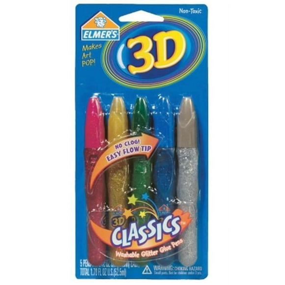 Elmers-xacto Lot de 5 Stylos de Peinture Lavables 3D E642