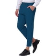 thumbnail image 4 of Pantalones de vestir de negocios recortados INSPIRE CHIC para hombre, corte recto, frente plano 28 Azul, 4 of 7