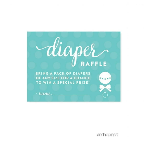 Diaper Raffle Diamond Blue Baby & Co. Baby Shower Game, 30-Pack