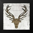 thumbnail image 2 of Grey, Jace 12x12 Black Modern Framed Museum Art Print Titled - White Wood Deer, 2 of 5