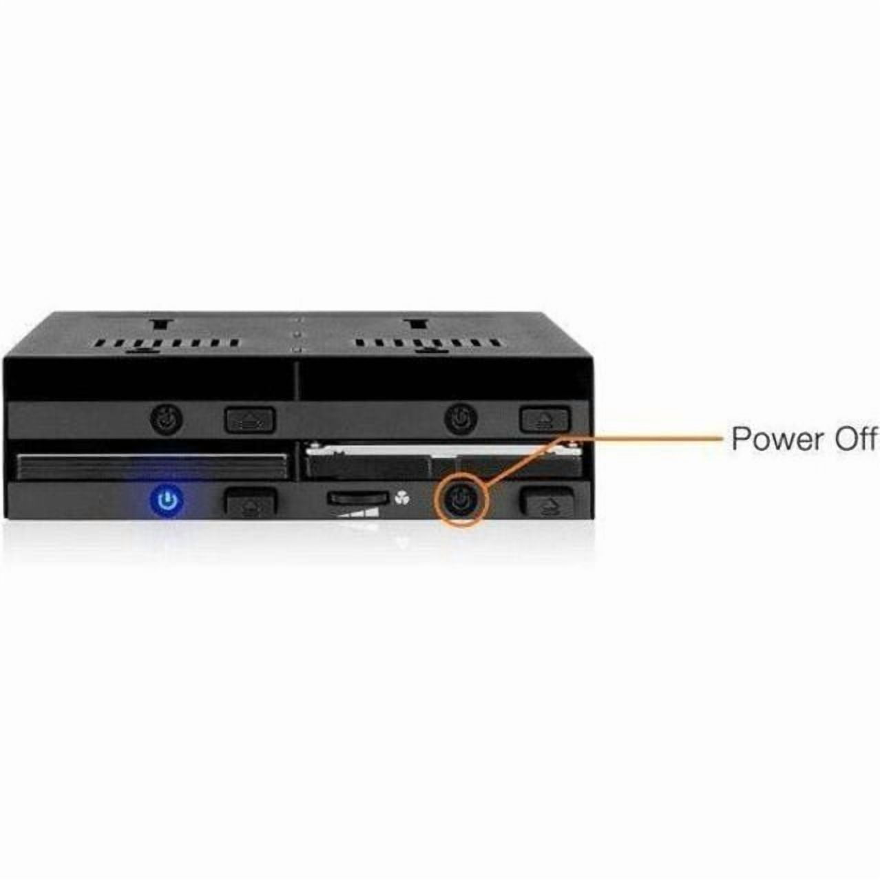 Icy Dock FlexiDOCK MB014SP-B R1 Drive Enclosure for 5.25" SATA/600, 12Gb/s SAS - SATA Host Interface - Black (mb014sp-br1)